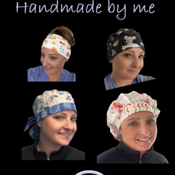 Womens Autumn Plaid Euro Pixie Scrub Cap, Handmade NWOT - Picture 7 of 8